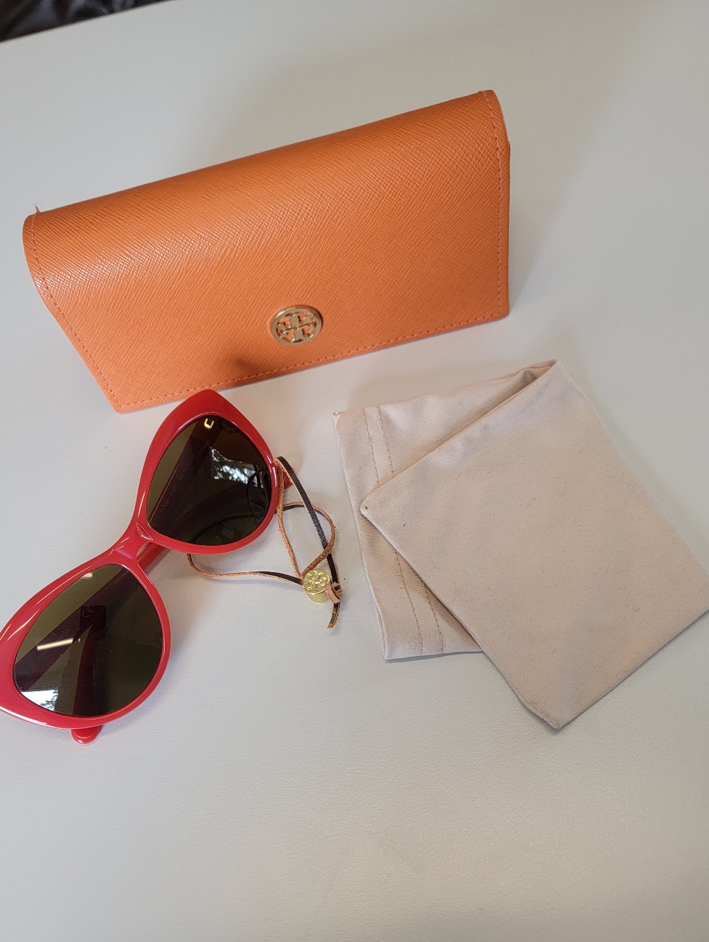 Tory Burch Sunglasses W/Case, Dust Cover, & Charm